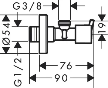 Axor Angle Valve S Chrome detail view - Image 2