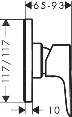 Hansgrohe Talis E Single Lever Shower Mixer For Concealed Installation Chrome detail view - Image 2