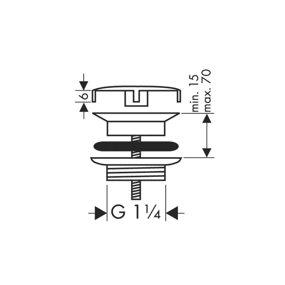 Hansgrohe Waste Set Non-closing For Wash Basins Brushed Nickel detail view - Image 2