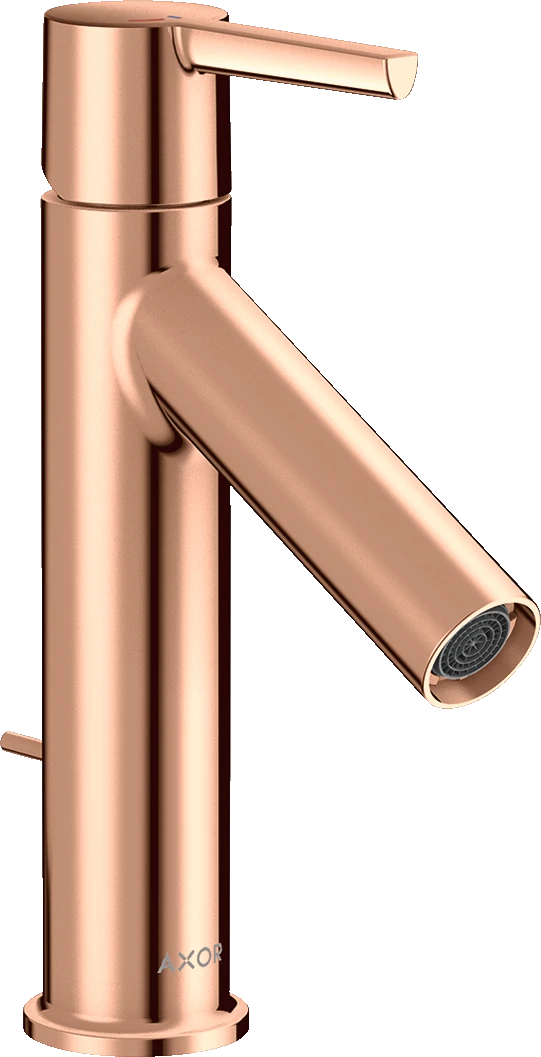 Axor Starck Single Lever Basin Mixer 100 Coolstart With Lever Handle And Pop-up Waste Polished Red Gold