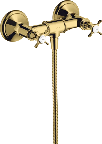 Axor Montreux 2-handle Manual Shower Mixer For Exposed Installation With Cross Handles Gold Polished