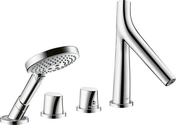 Axor Starck Organic 4-hole Rim-mounted Thermostatic Bath Mixer Chrome