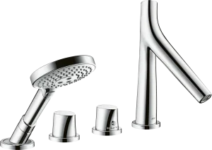 Axor Starck Organic 4-hole Rim-mounted Thermostatic Bath Mixer Chrome