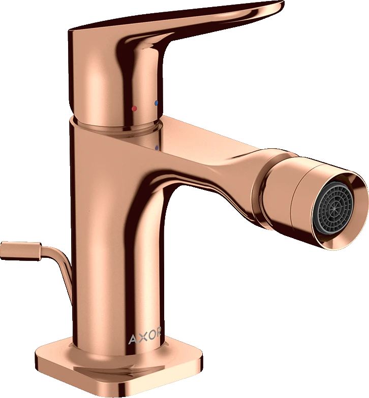 Axor Citterio M Single Lever Bidet Mixer With Pop-up Waste Polished Red Gold
