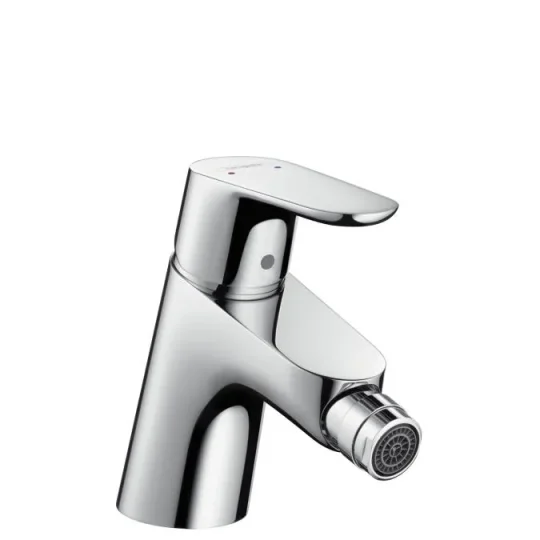 Hansgrohe Focus Single Lever Bidet Mixer With Push-open Waste Chrome detail view - Image 2