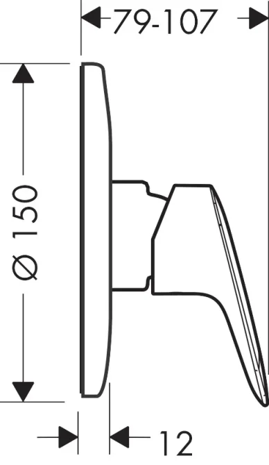 Hansgrohe Logis Single Lever Manual Shower Mixer Round For Concealed Installation Chrome detail view - Image 3