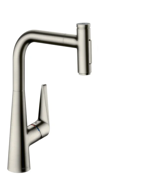 Hansgrohe Talis Select M51 Single Lever Kitchen Mixer 300 With Pull-out Spray And Sbox, 2 Spray Modes Stainless Steel