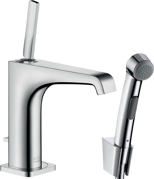 Axor Citterio E Single Lever Basin Mixer 130 With Bidet 1jet Shower Spray And Shower Hose 1.60 M Gold Polished