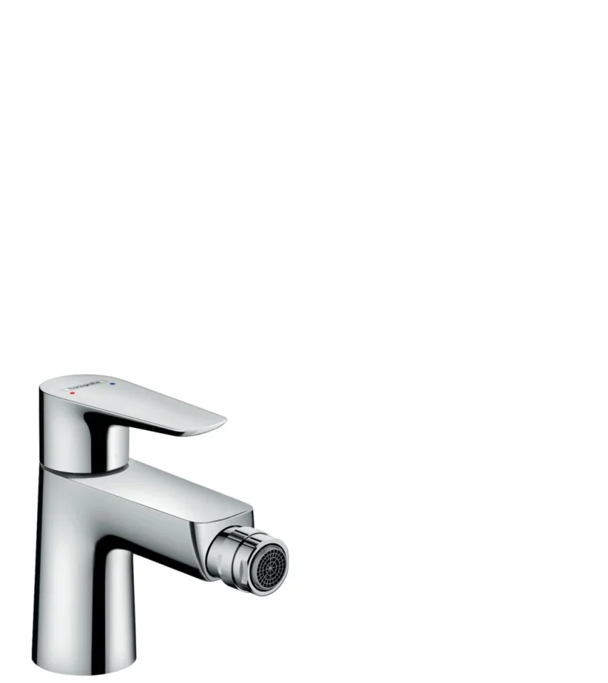 Hansgrohe Talis E Single Lever Bidet Mixer With Push-open Waste Chrome product image - Image 1