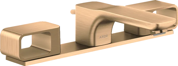 Axor Urquiola 3-hole Basin Mixer 50 With Plate And Pop-up Waste Brushed Bronze