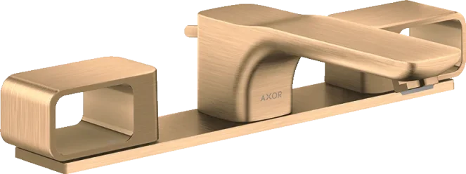 Axor Urquiola 3-hole Basin Mixer 50 With Plate And Pop-up Waste Brushed Bronze product image - Image 1