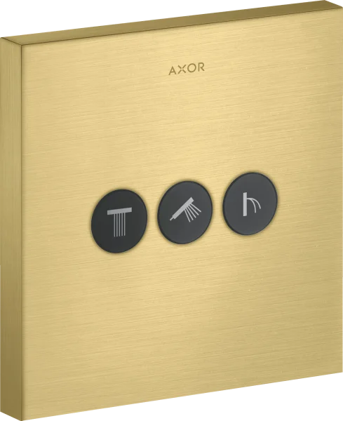 Axor Showerselect Valve Square For Concealed Installation For 3 Outlets Brushed Brass