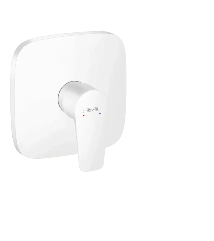 Hansgrohe Talis E Single Lever Manual Shower Mixer Soft Cube For Concealed Installation Matt White product image - Image 1