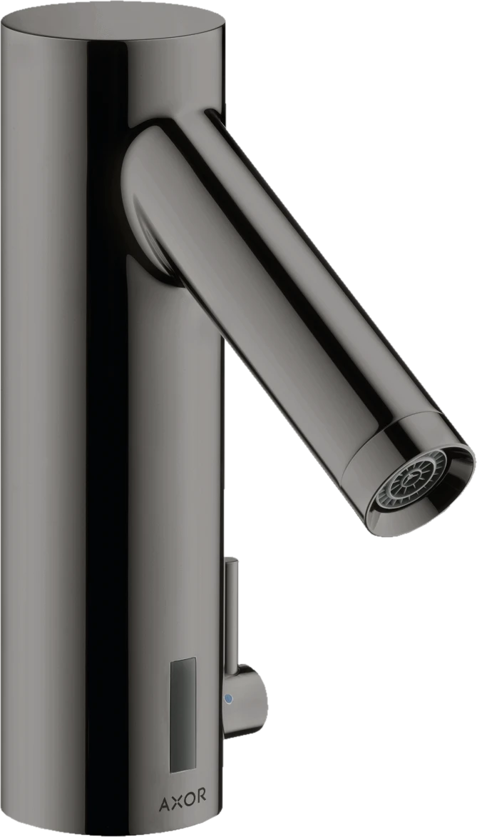 Axor Starck Electronic Basin Mixer 90 With Temperature Control, Battery-operated Polished Black Chrome