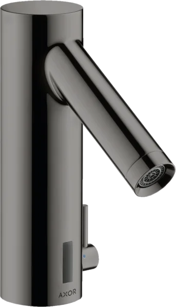 Axor Starck Electronic Basin Mixer 90 With Temperature Control, Battery-operated Polished Black Chrome