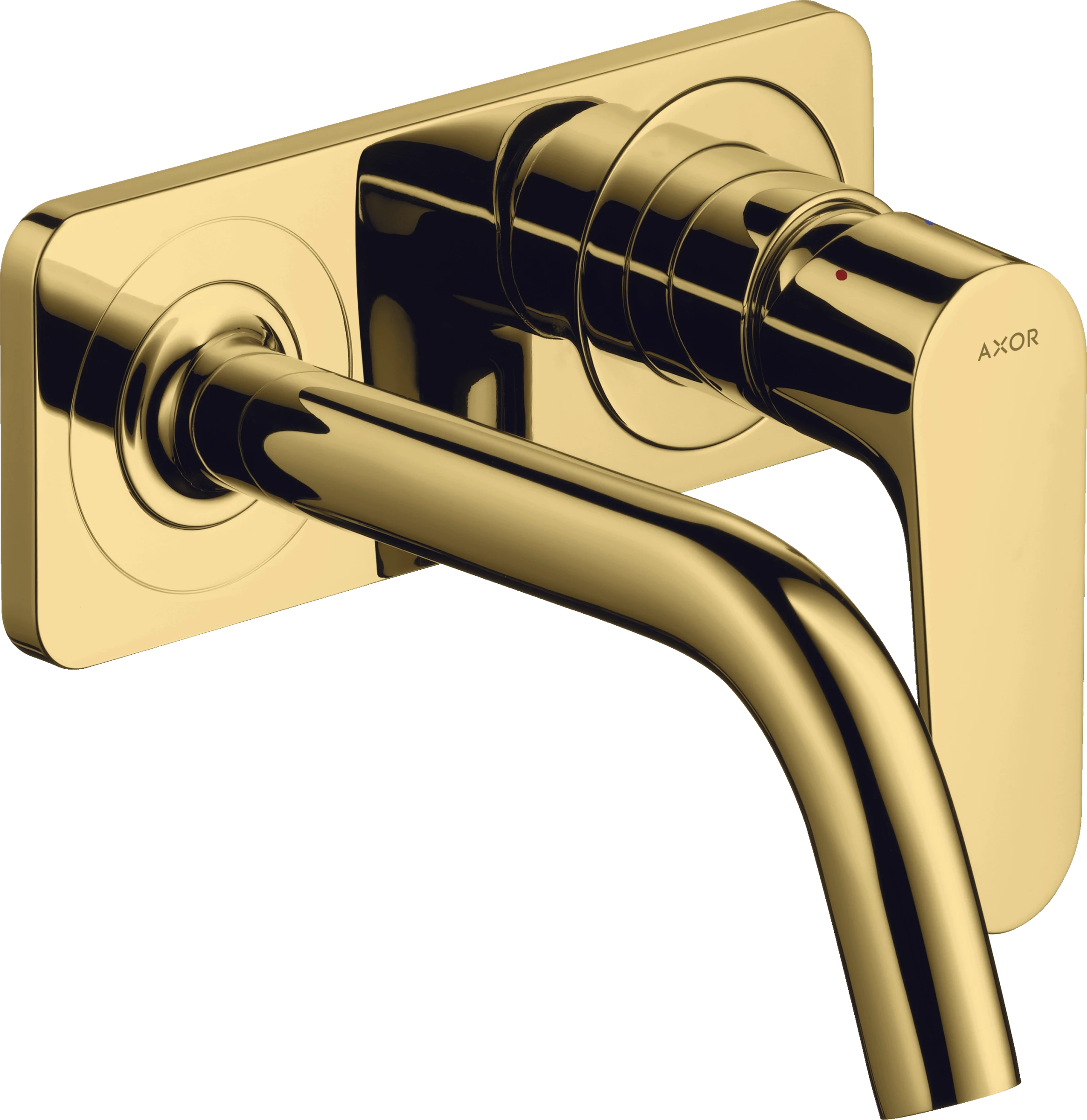 Axor Citterio M Single Lever Basin Mixer For Concealed Installation Wall-mounted With Spout 167 Mm And Plate Gold Polished