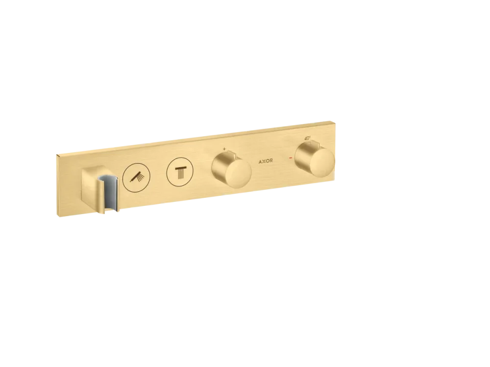 Axor Showersolutions Thermostatic Module Select 460/90 For Concealed Installation For 2 Outlets Brushed Gold Optic product image - Image 1