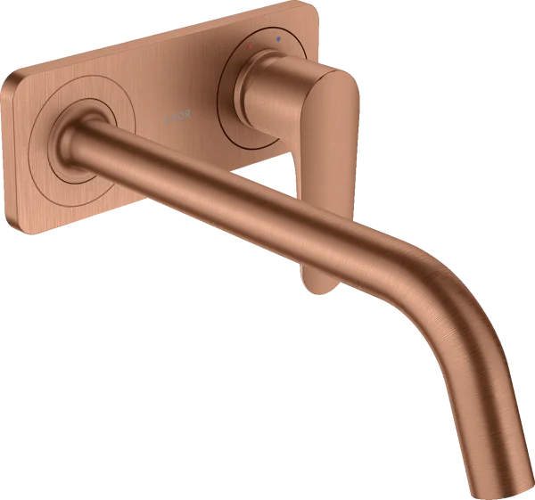 Axor Citterio M Single Lever Basin Mixer For Concealed Installation Wall-mounted With Spout 227 Mm And Plate Brushed Red Gold