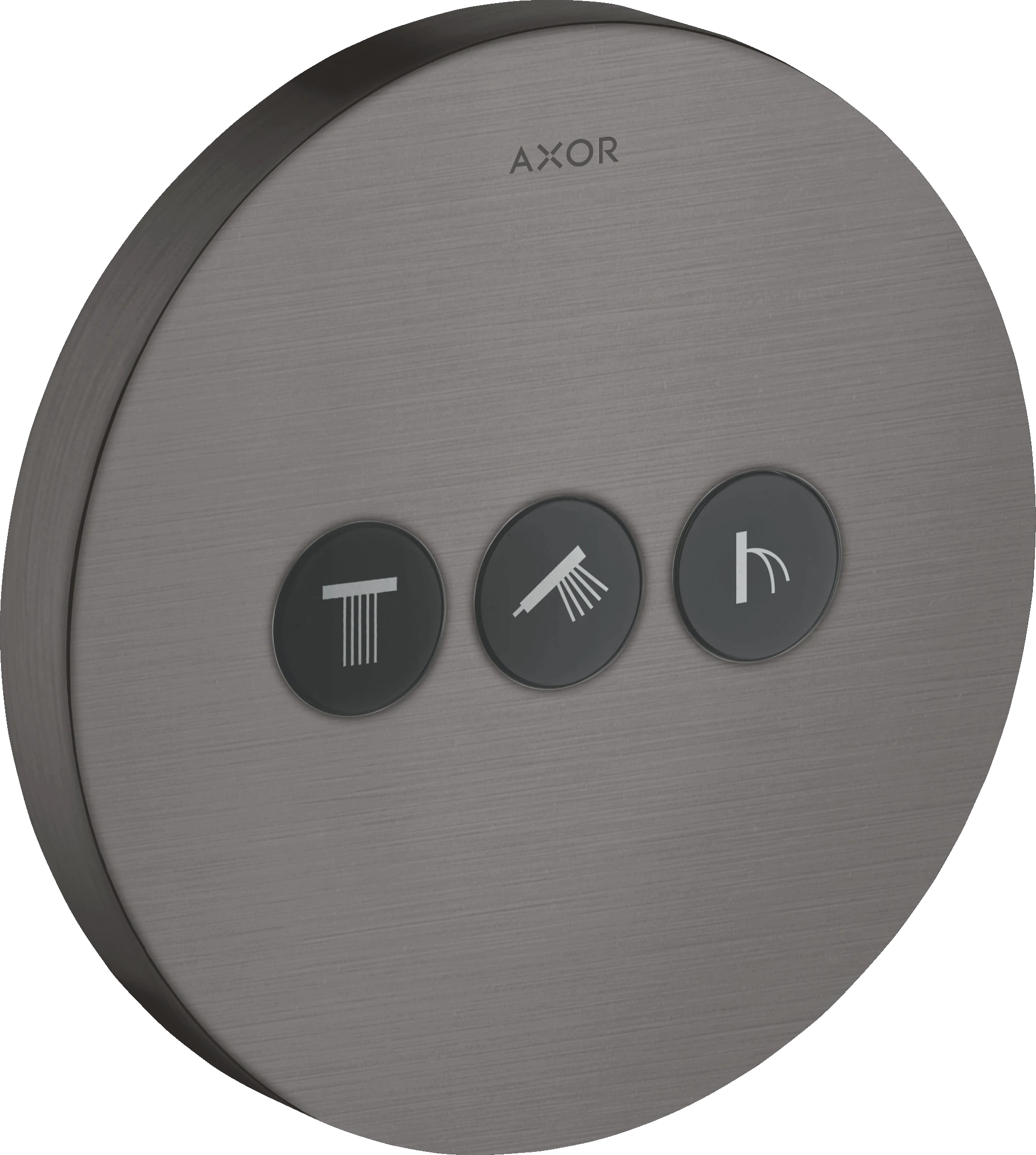 Axor Showerselect Valve Round For Concealed Installation For 3 Outlets Brushed Black Chrome