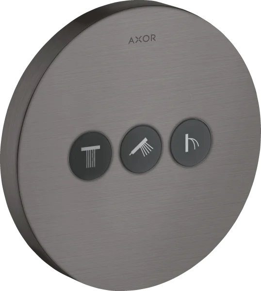 Axor Showerselect Valve Round For Concealed Installation For 3 Outlets Brushed Black Chrome