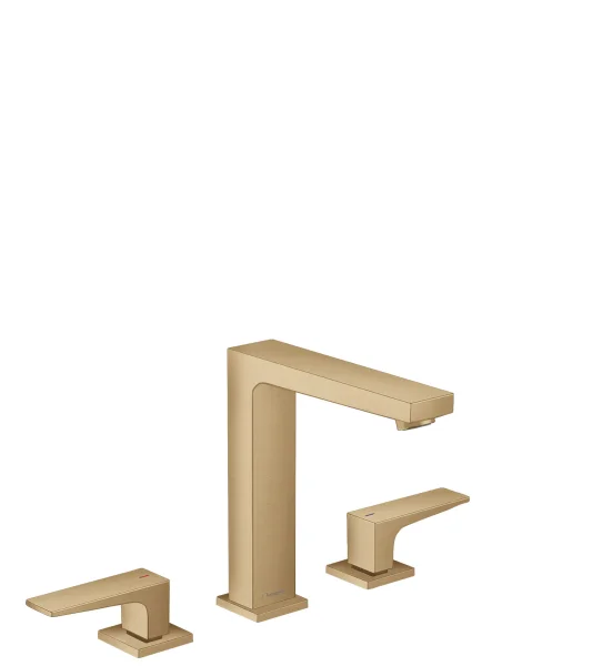 Hansgrohe Metropol 3-hole Basin Mixer 160 With Lever Handles And Push-open Waste Brushed Bronze