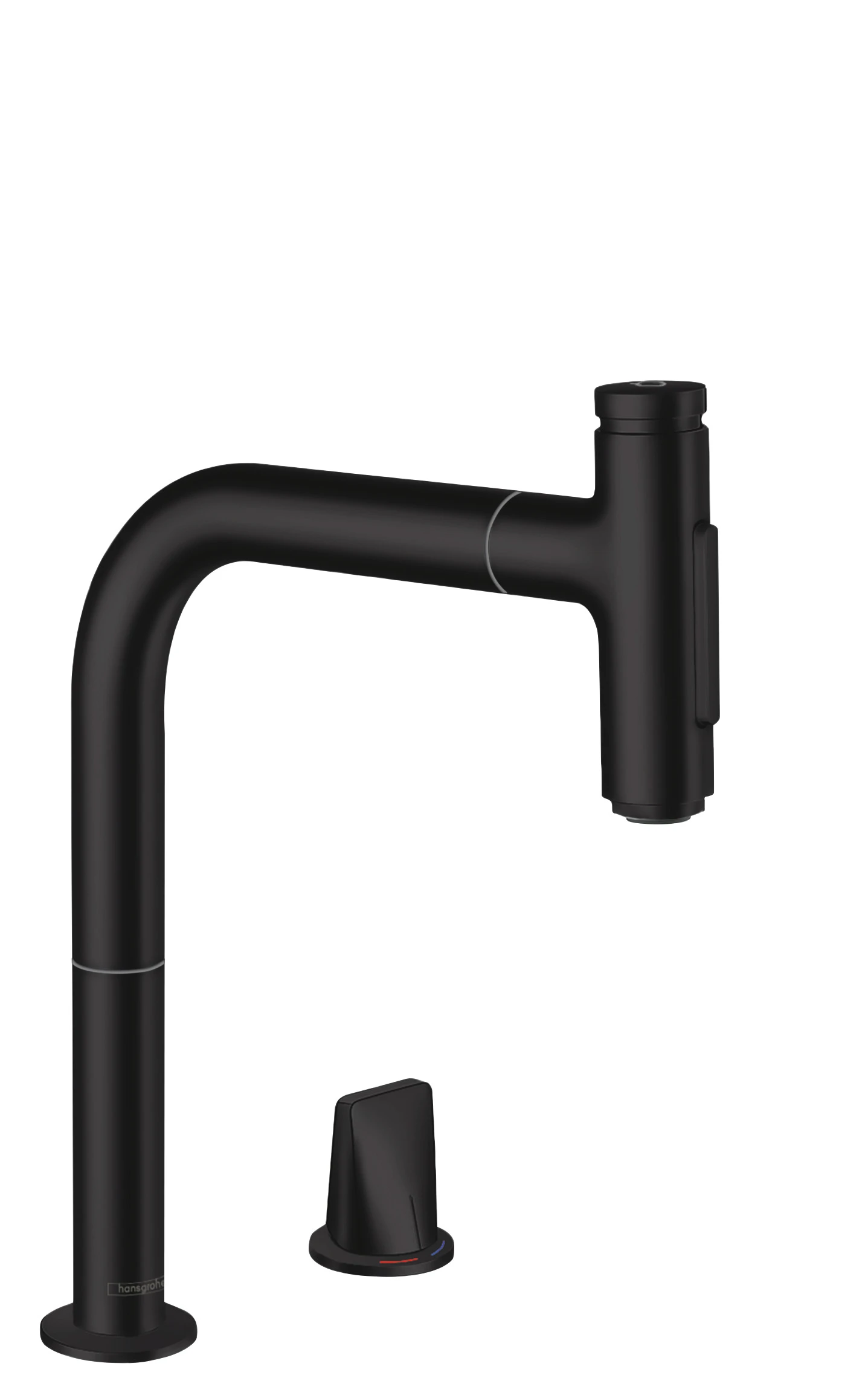 Hansgrohe Metris Select M71 2-hole Single Lever Kitchen Mixer 200 With Pull-out Spray And Sbox, 2 Spray Modes Matt Black