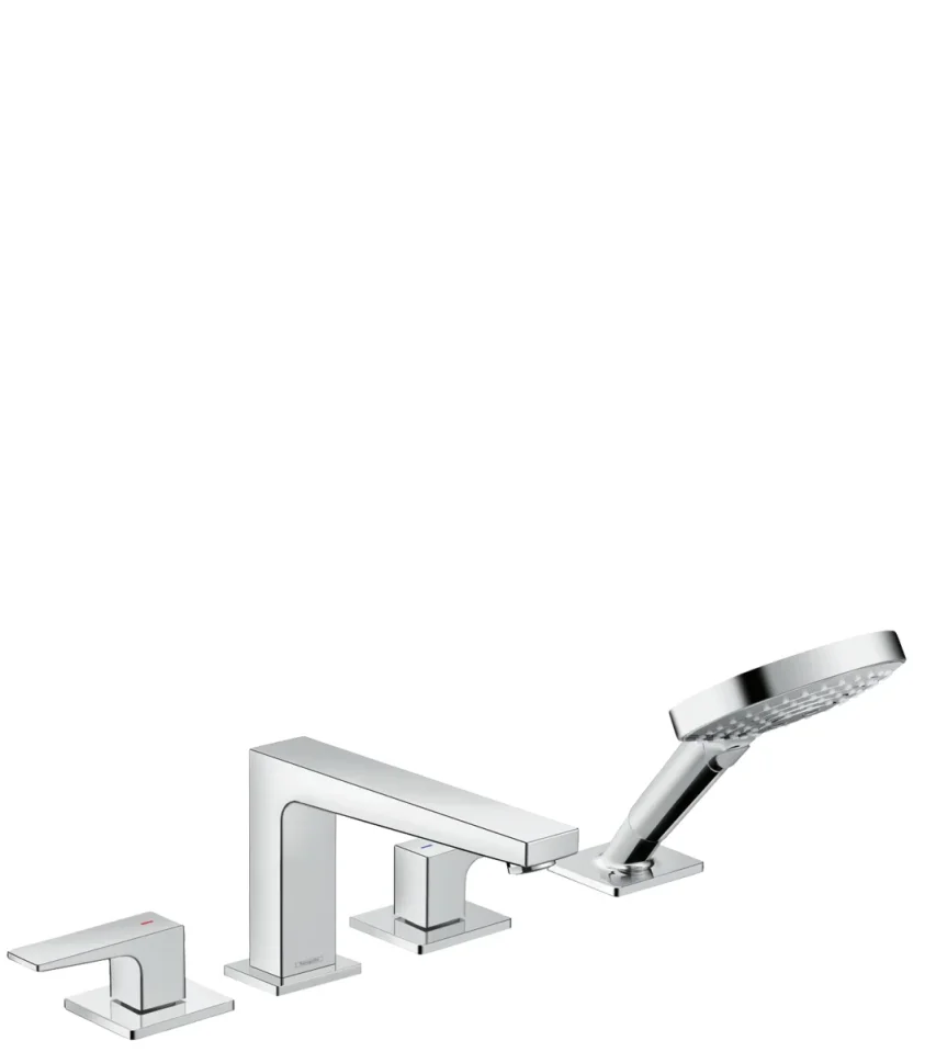 Hansgrohe Metropol 4-hole Rim-mounted Bath Mixer With Lever Handle Chrome product image - Image 1