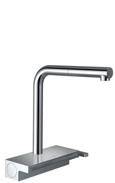 Hansgrohe Aquno Select M81 Single Lever Kitchen Mixer 250, Pull-out Spout, 2 Spray Modes Chrome