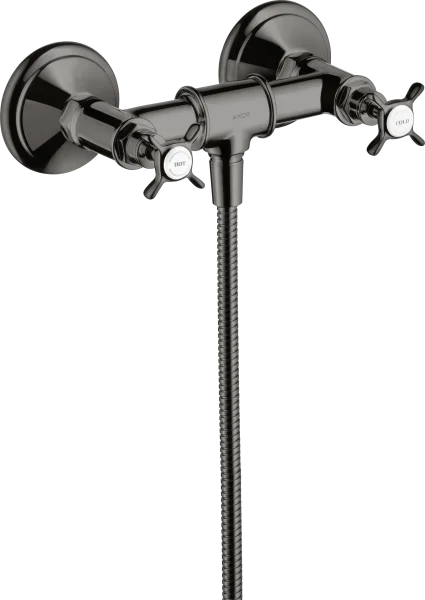 Axor Montreux 2-handle Manual Shower Mixer For Exposed Installation With Cross Handles Polished Black Chrome
