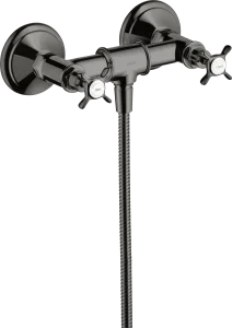 Axor Montreux 2-handle Manual Shower Mixer For Exposed Installation With Cross Handles Polished Black Chrome