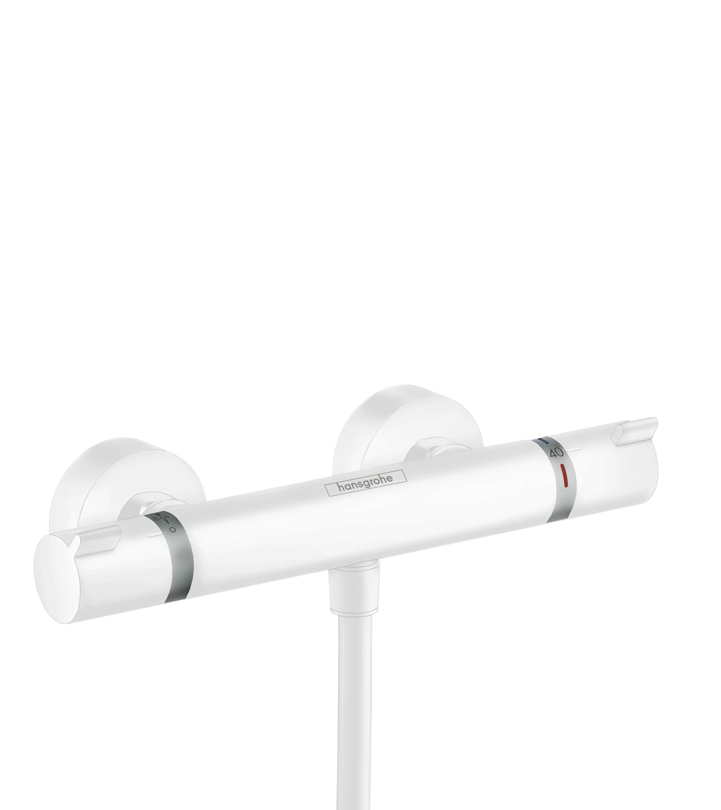 Hansgrohe Ecostat Comfort Thermostatic Shower Mixer For Exposed Installation Matt White