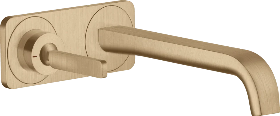 Axor Citterio E Single Lever Basin Mixer Wall-mounted With Pin Handle, Spout 221 Mm And Plate Brushed Bronze product image - Image 1