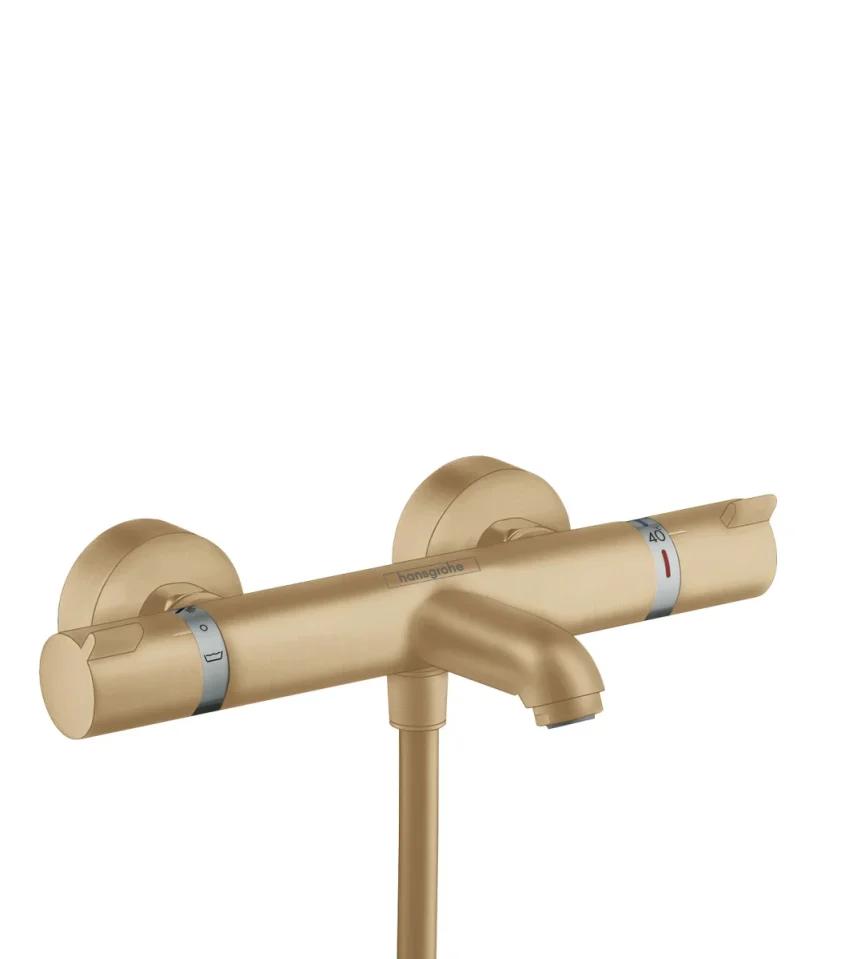 Hansgrohe Ecostat Comfort Thermostatic Bath Mixer For Exposed Installation Brushed Bronze product image - Image 1