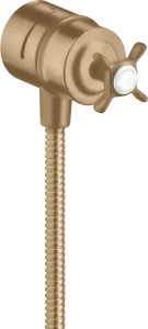 Axor Montreux Wall Outlet Stop With Non-return Valve, Shut-off Valve And Cross Handle Brushed Bronze