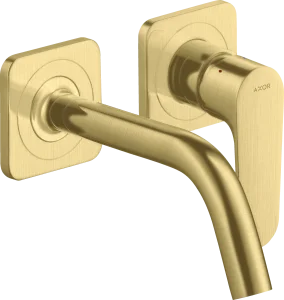 Axor Citterio M Single Lever Basin Mixer For Concealed Installation Wall-mounted With Spout 167 Mm And Escutcheons Brushed Brass