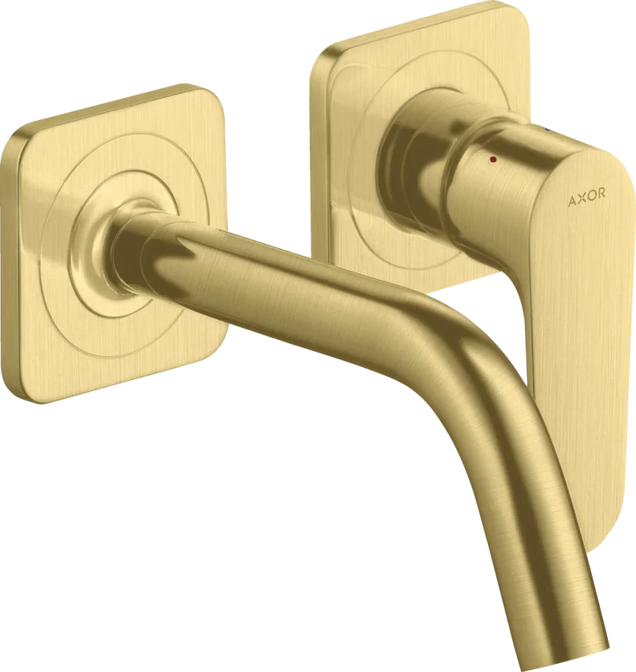 Axor Citterio M Single Lever Basin Mixer For Concealed Installation Wall-mounted With Spout 167 Mm And Escutcheons Brushed Brass product image - Image 1