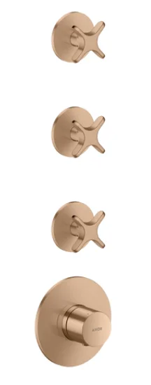 Axor One Thermostatic Shower Mixer Concealed 439 X 237 X 101mm Rose Gold/gold - Brushed