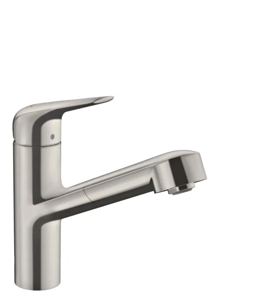 Hansgrohe Focus M42 Single Lever Kitchen Mixer 150 With Pull-out Spout, Single Spray Mode Stainless Steel
