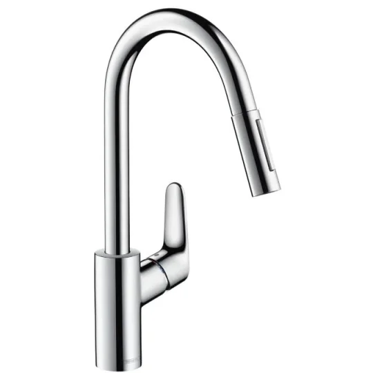 Hansgrohe Focus M41 Single Lever Kitchen Mixer 240 With Pull-out Spray, 2 Spray Modes detail view - Image 2