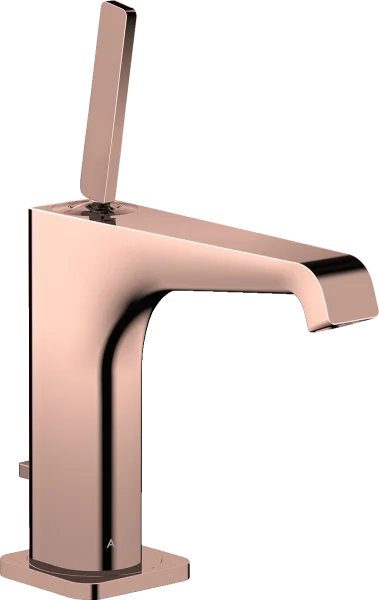 Axor Citterio E Single Lever Basin Mixer 130 With Pin Handle And Pop-up Waste Polished Red Gold