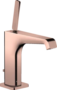 Axor Citterio E Single Lever Basin Mixer 130 With Pin Handle And Pop-up Waste Polished Red Gold