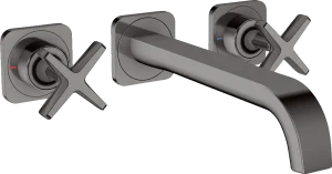 Axor Citterio E 3-hole Basin Mixer For Concealed Installation Wall-mounted With Spout 220 Mm And Escutcheons Polished Black Chrome