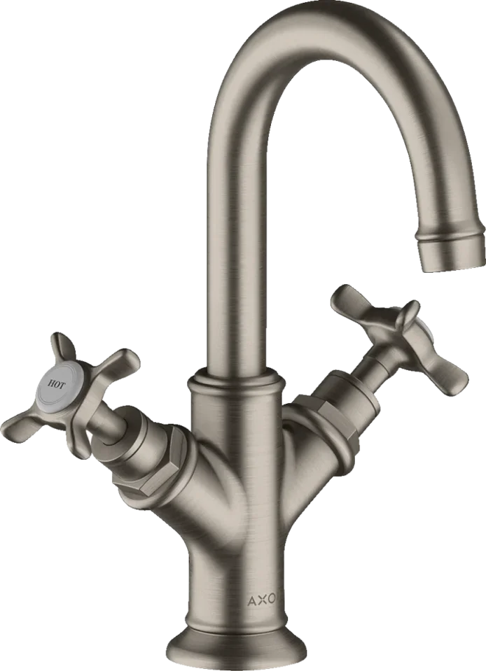 Axor Montreux 2-handle Basin Mixer 160 With Cross Handles For Cloakroom Basins With Pop-up Waste Stainless Steel Optic product image - Image 1