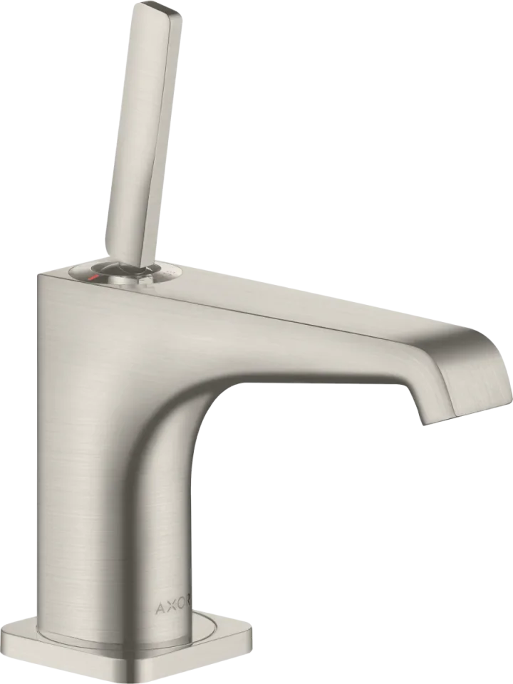 Axor Citterio E Single Lever Basin Mixer 90 With Pin Handle For Hand Wash Basins With Waste Stainless Steel Optic product image - Image 1
