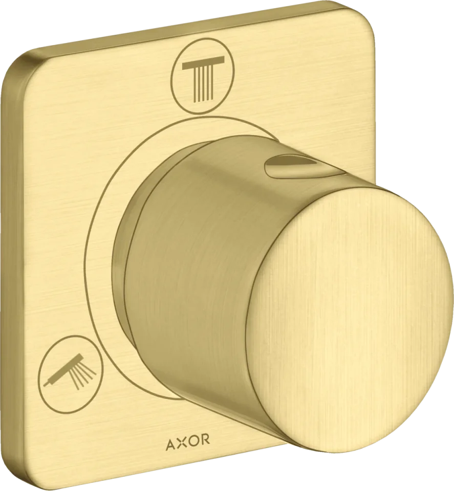 Axor Citterio M Shut-off / Diverter Valve Trio / Quattro Finish Set Brushed Brass product image - Image 1