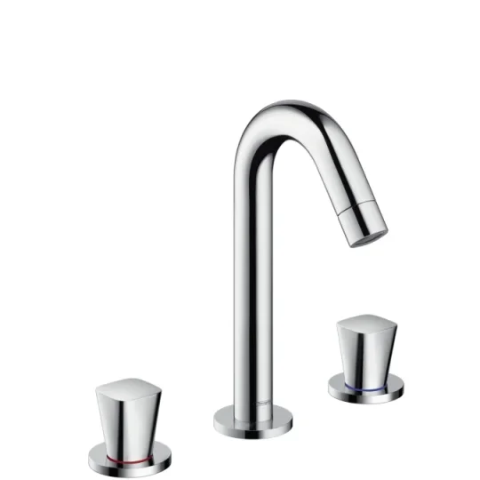 Hansgrohe Logis 3-hole Basin Mixer 150 With Pop-up Waste Chrome detail view - Image 2