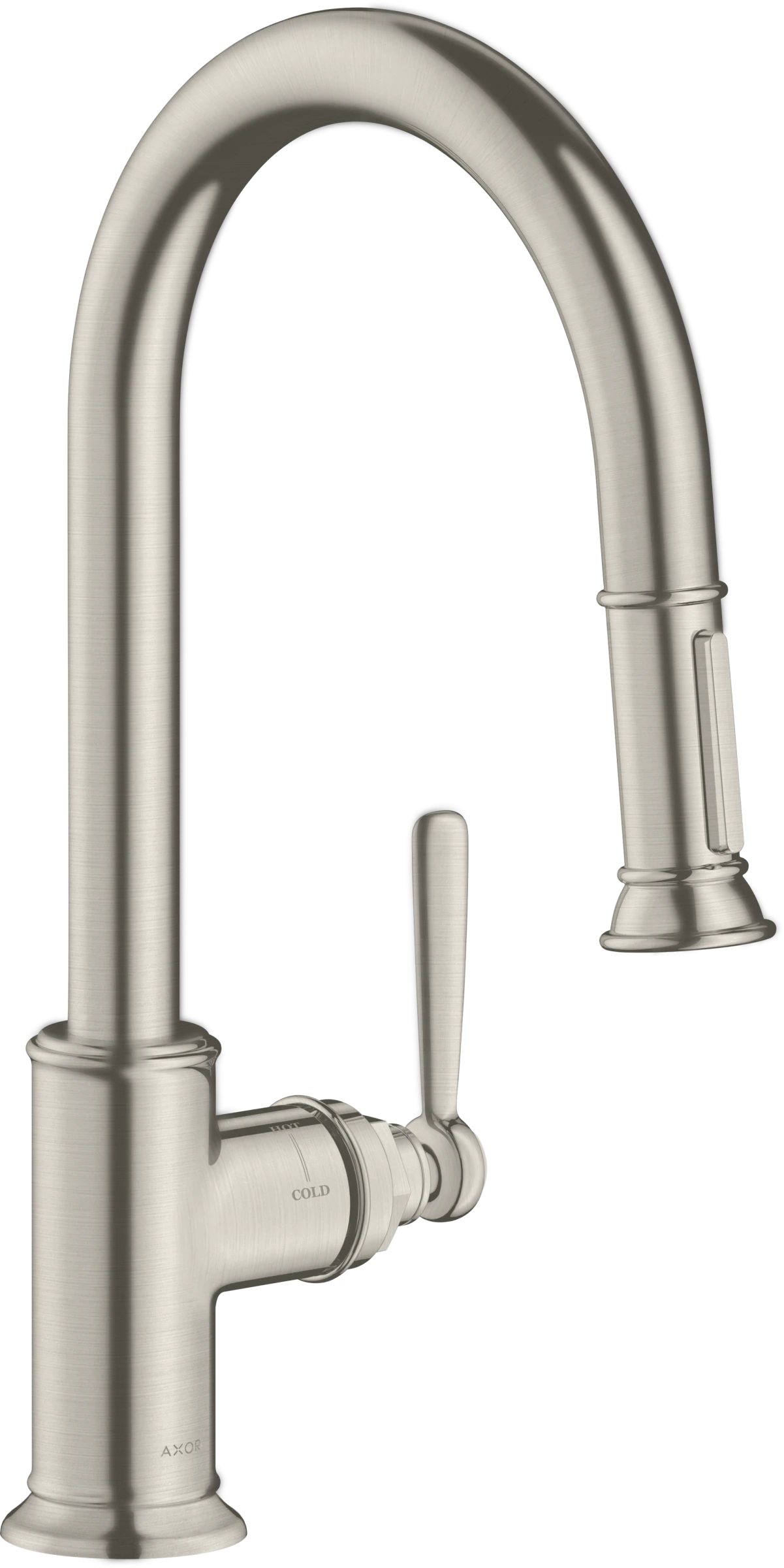 Axor Montreux Single Lever Kitchen Mixer 180 With Pull-out Spray Stainless Steel