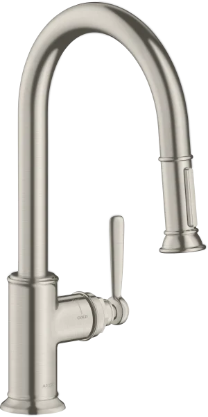 Axor Montreux Single Lever Kitchen Mixer 180 With Pull-out Spray Stainless Steel