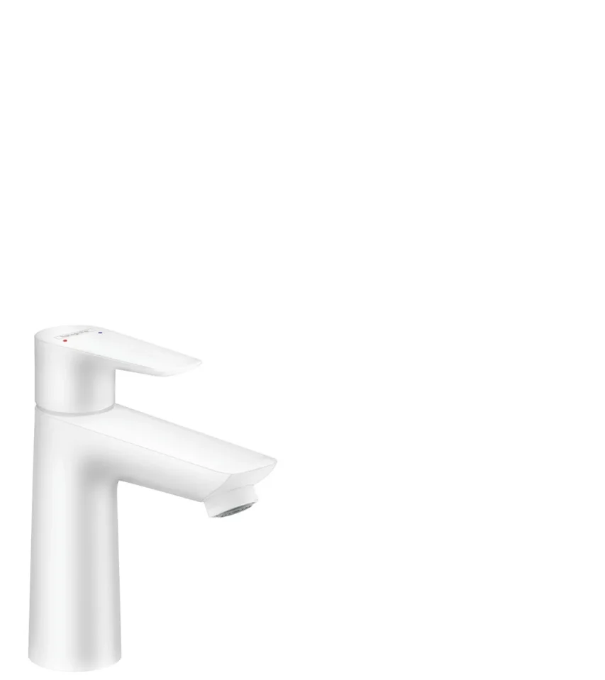 Hansgrohe Talis E Single Lever Basin Mixer 110 With Pop-up Waste Matt White product image - Image 1