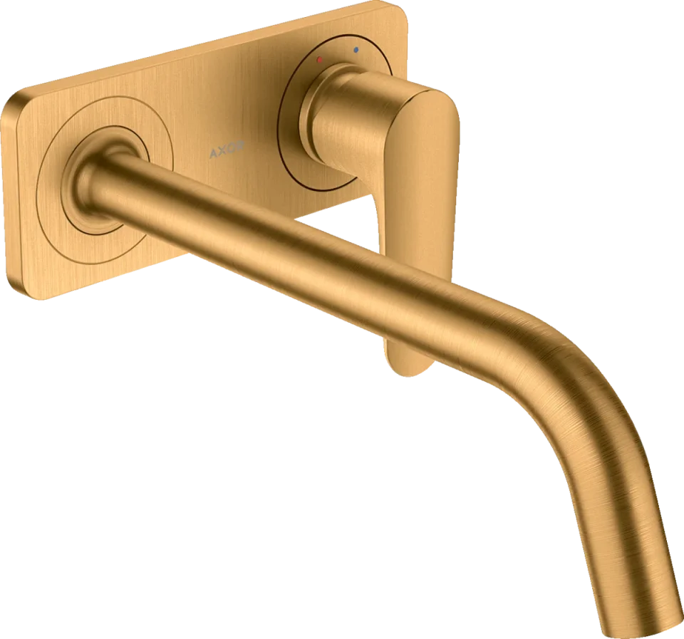 Axor Citterio M Single Lever Basin Mixer For Concealed Installation Wall-mounted With Spout 227 Mm And Plate Brushed Gold Optic product image - Image 1